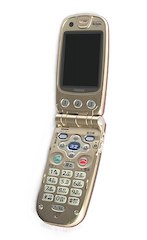 an image of a flip phone or clamshell phone