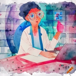 watercolor picture of a sad data scientist from craiyon.com